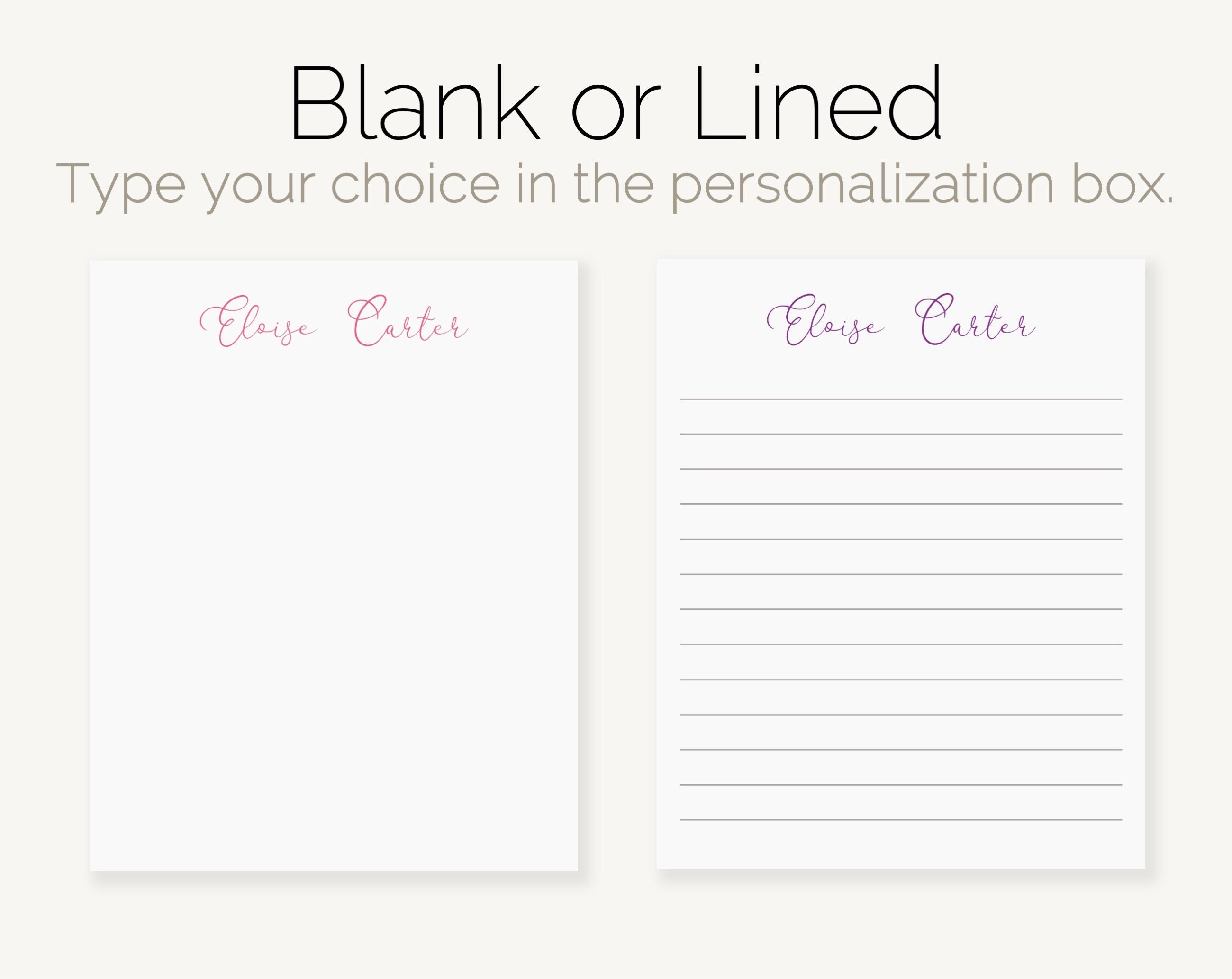 Personalized Cursive Name Notepad | Custom Script Name Notepad ...