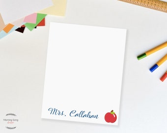 Custom Apple Teacher Notepad | Personalized Notepad Gift for Teachers | Teacher Stationery | Teacher To Do List Memo Pad | Name To Do List