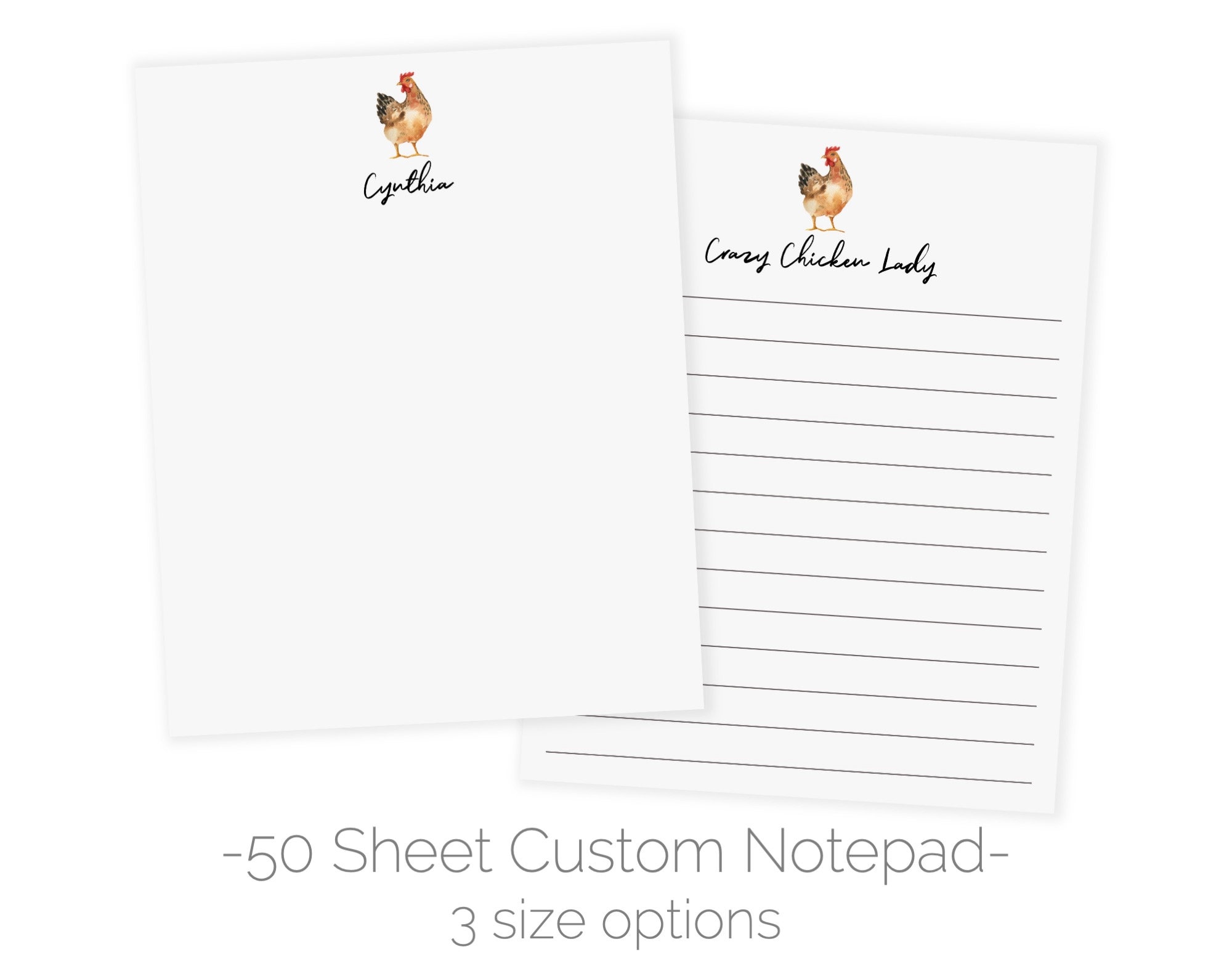 Chicken Scratch Notepad Etsy