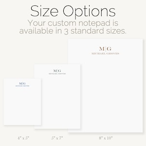 Simple Personalized Monogram Notepad Paper Anniversary Gift for Him First Anniversary Gift for Husband Custom Men's Notepad with Name image 3