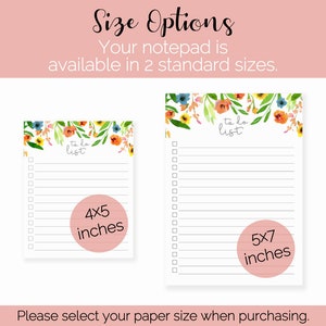 Floral to Do List Notepad | Lined to Do List | Daily Task List Notepad ...