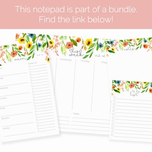 Floral to Do List Notepad | Lined to Do List | Daily Task List Notepad ...
