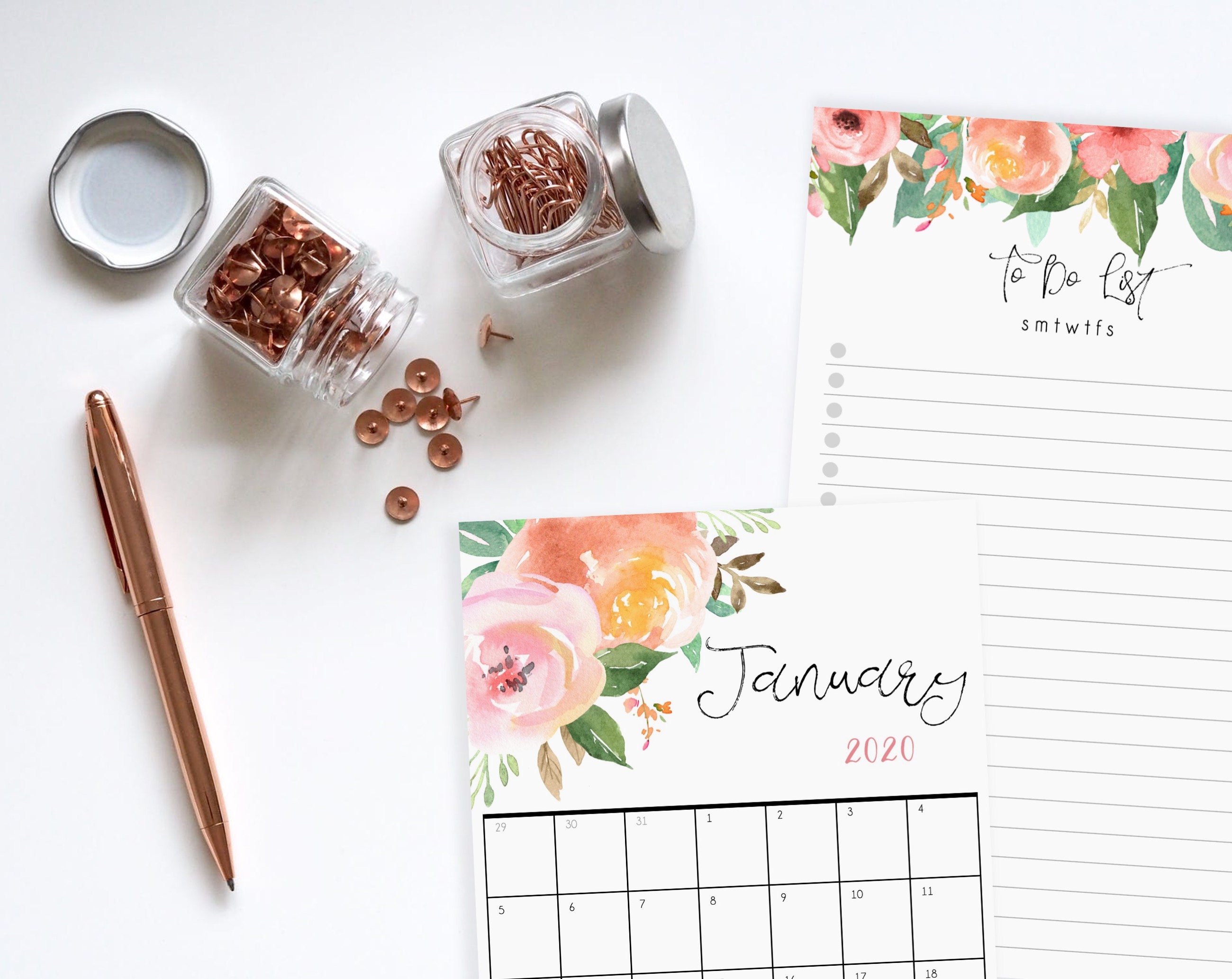 Pink Floral to Do List Notepad | Daily Tasks Checklist Notepad for ...