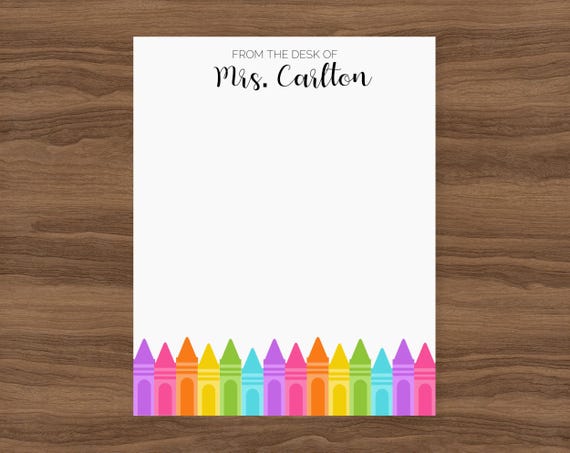 Personalized Notepad Teacher Stationery, Custom Teacher Notepad Back to School Gift, Teacher Appreciation, From The Desk Of, Principal Gift