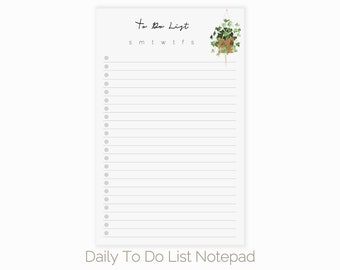 Houseplant To Do List Bloc de notas / Bloc de notas magnético / Panel de verificación de tareas diarias para nevera / Magnet Desk Pad / Bloc de notas semanal de lista de tareas pendientes