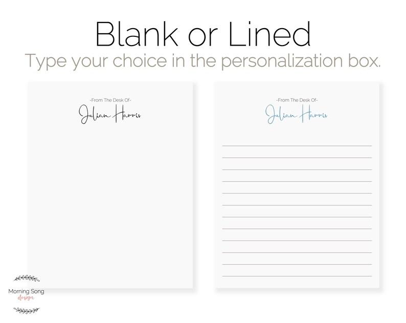 Personalized From the Desk of Notepad Custom Notepads Etsy