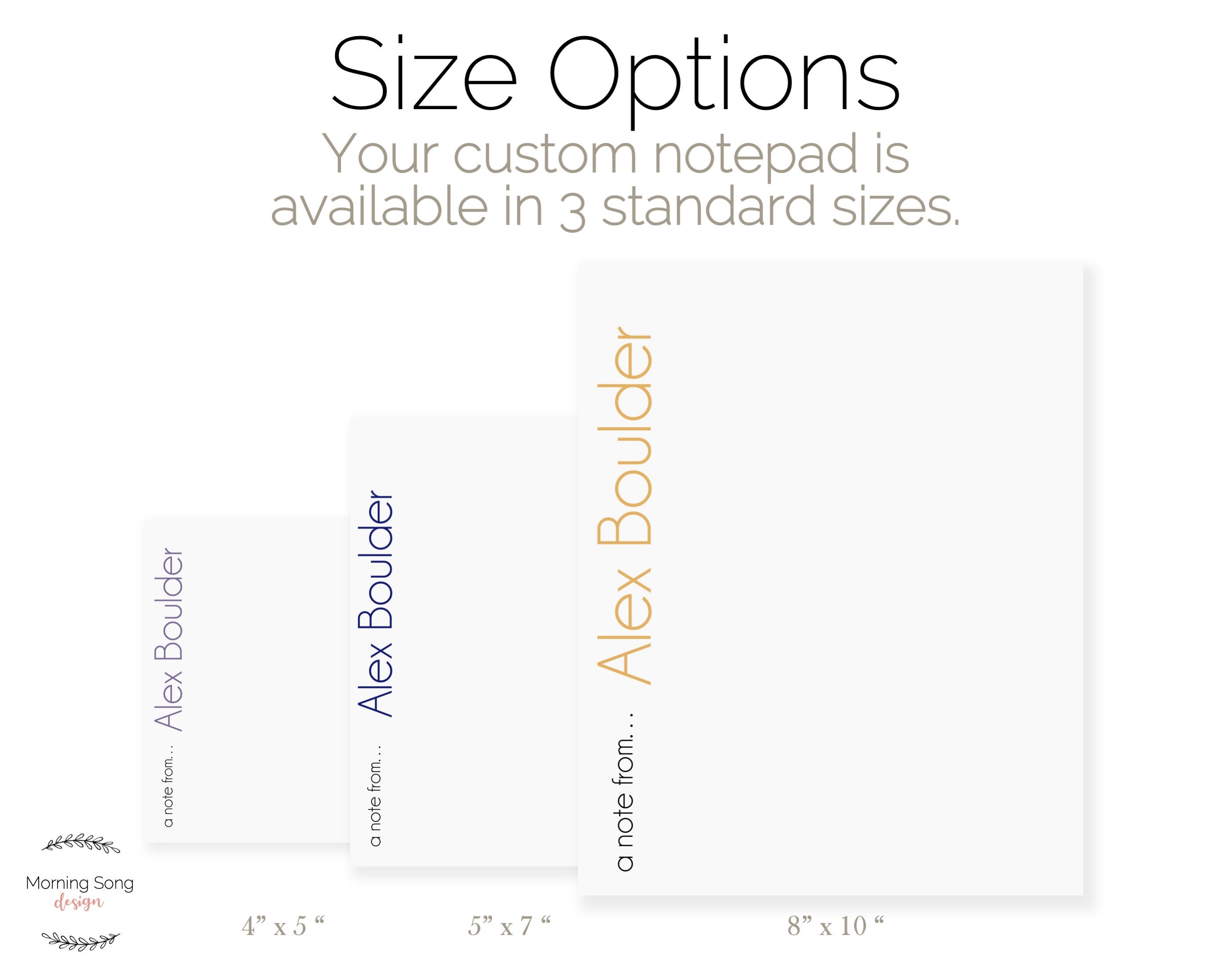 Personalized A Note From Notepad Custom Notepads Modern Etsy