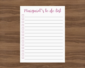 Personalized To Do List Notepad, Custom To Do List Pad with Lines, Kids Girls Mom's Custom Notepad, Corporate Gifts for Women, Roommate Gift