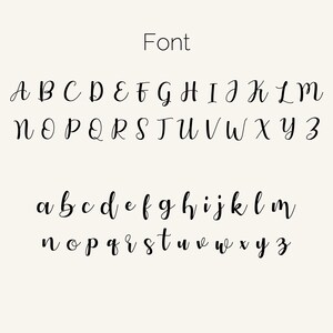May include: A font alphabet with uppercase and lowercase letters in a handwritten style. The letters are black on a white background.