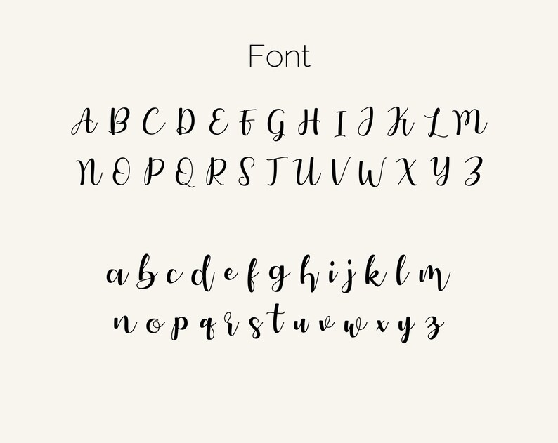 May include: A font alphabet with uppercase and lowercase letters in a handwritten style. The letters are black on a white background.