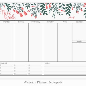 Weekly Planner Pad | Weekly Notepad Planner | 2020 Weekly Planner Notepad | Undated Planner Notepad | Daily Schedule To Do List Planner