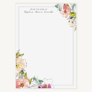 Spersonalizowany notatnik Pastel Garden | Ładny spersonalizowany notatnik Wildflower | Notatnik kwiatowy Artykuły piśmiennicze dla kobiet | Uroczy notatnik z różowymi kwiatami
