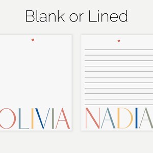 Personalized Notepad, Custom Stationery for Women and Girls, Cute Notepad Teacher Gift, Colorful Lined or Blank Writing Paper Desk Pad image 4