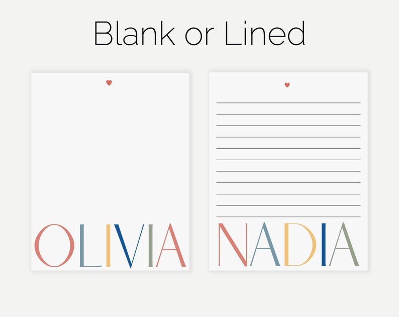 Personalized Notepad, Custom Stationery for Women and Girls, Cute Notepad Teacher Gift, Colorful Lined or Blank Writing Paper Desk Pad image 4
