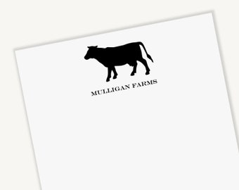 Bloc de notas de vaca personalizado: papelería ranchera personalizada