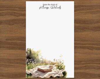 Blissful Reading Custom Notepad | Book Lover Stationery | Cute Writing Paper for Women