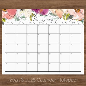 Pastel Garden Calendar Notepad | Magnetic Calendar for Fridge | Desk Calendar | 2025 Wall Calendar | Monthly Calendar Planner 2025 Calendar