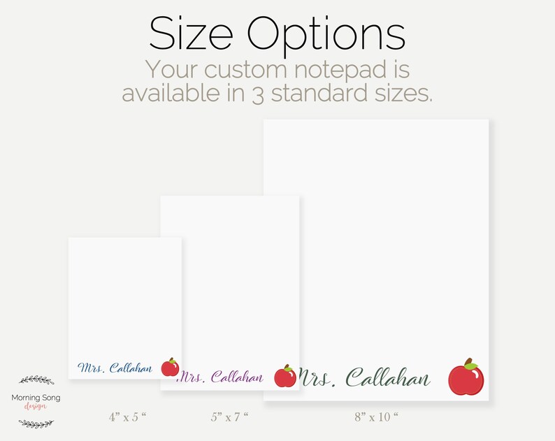 Custom Apple Teacher Notepad Personalized Notepad Gift for - Etsy