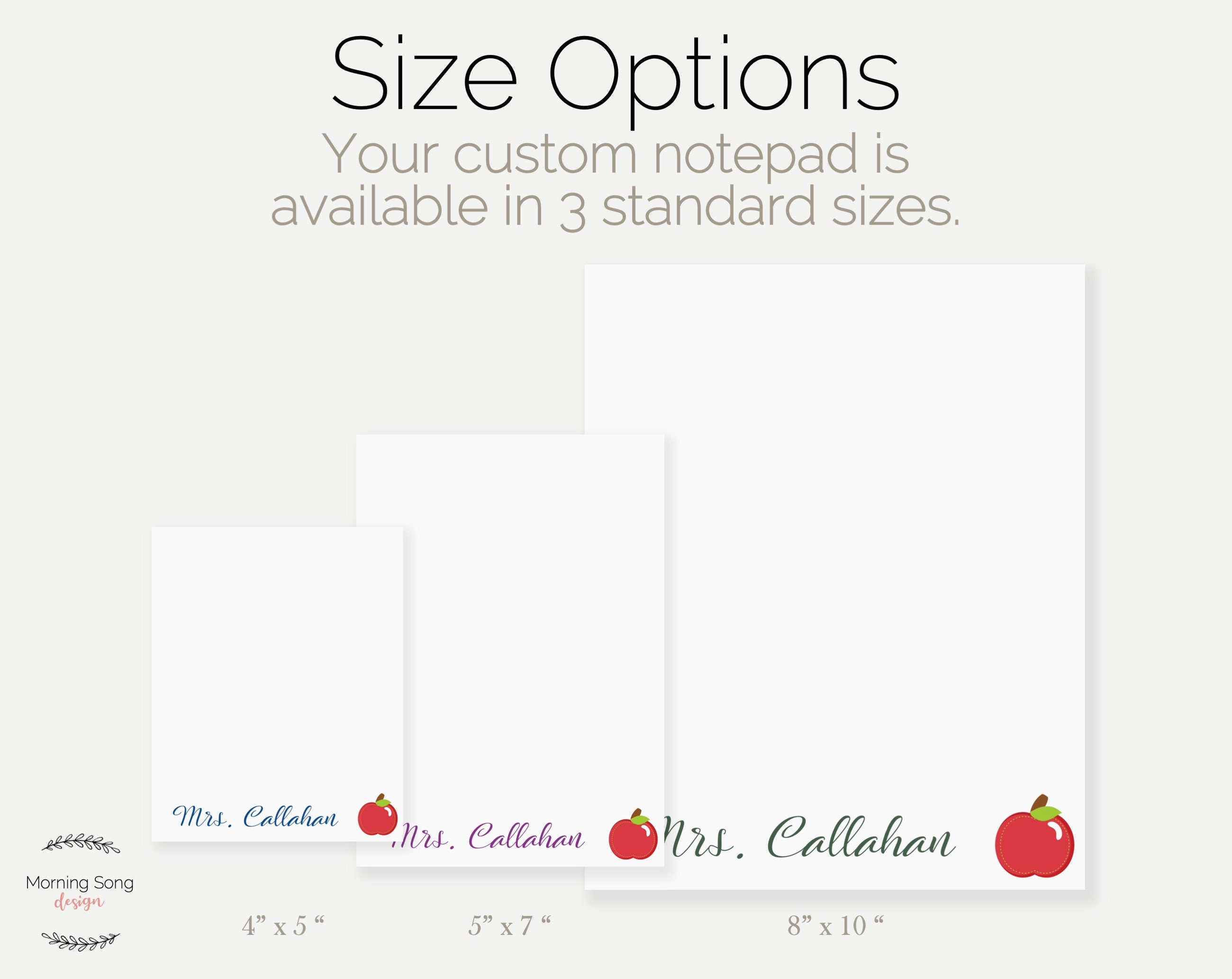 Custom Apple Teacher Notepad | Personalized Notepad Gift for Teachers ...
