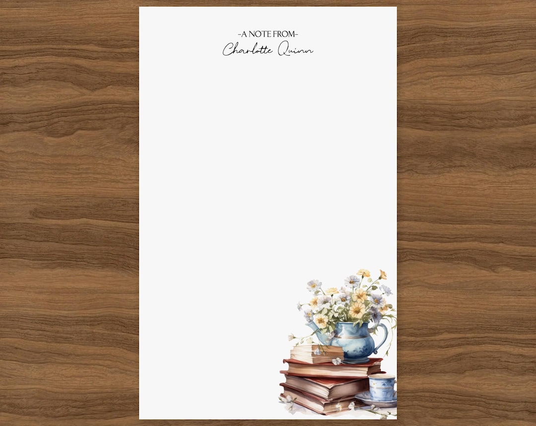 So Many Books Custom Notepad | Reader's Stationery | Cute Writing Paper ...