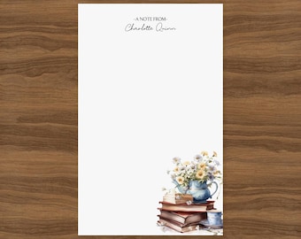 So Many Books Custom Notepad | Reader's Stationery | Cute Writing Paper for Bookworms