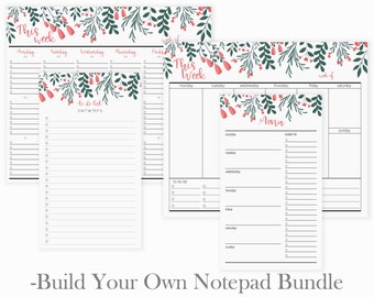 Berry Bliss Weekly Planner Pad Bundle | Notepad Planner Set | 2021 Weekly Planner Notepad | Planner Notepad | Daily Schedule To Do List