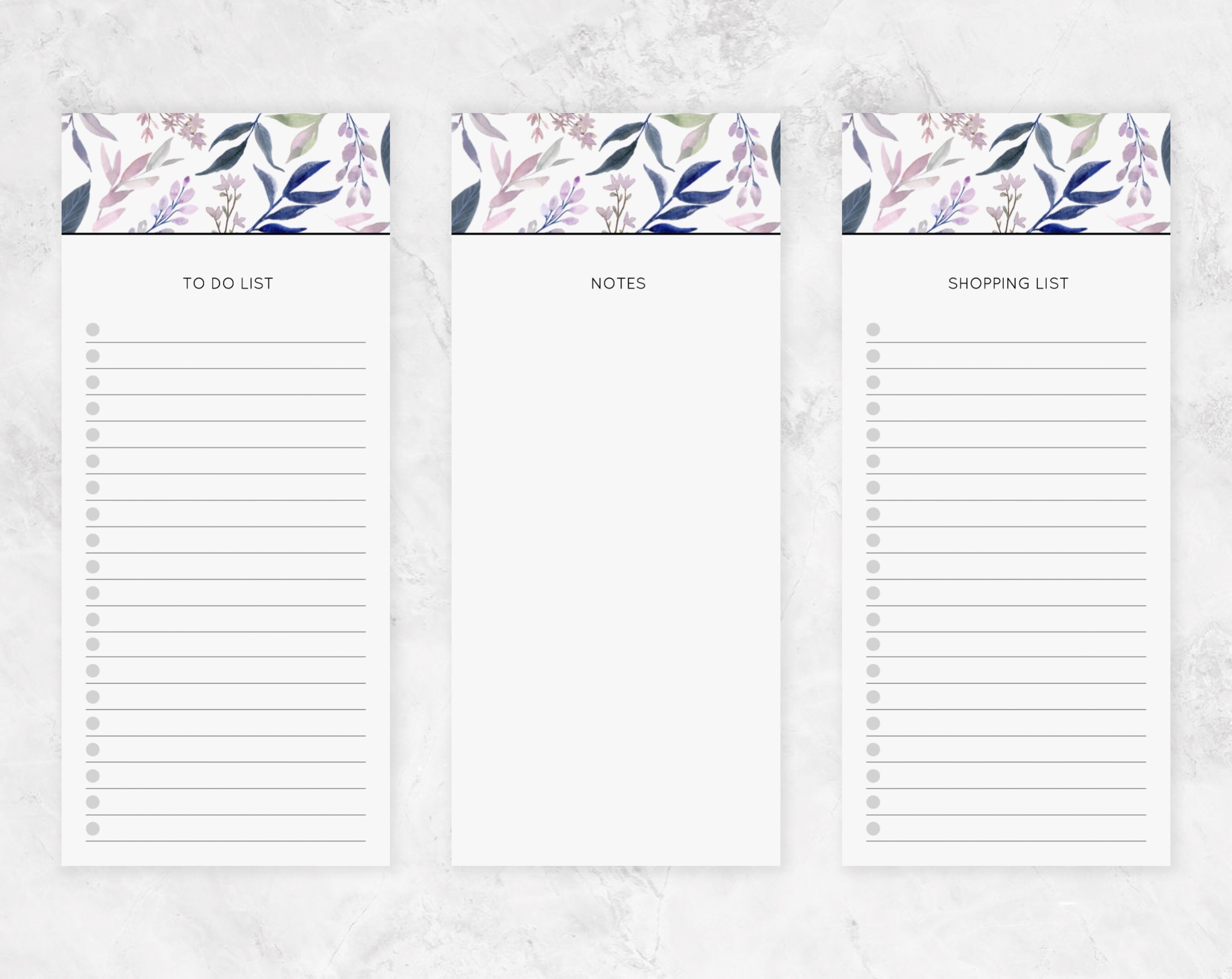 Small Notepad Set of Three To Do List Desk Pad To Etsy