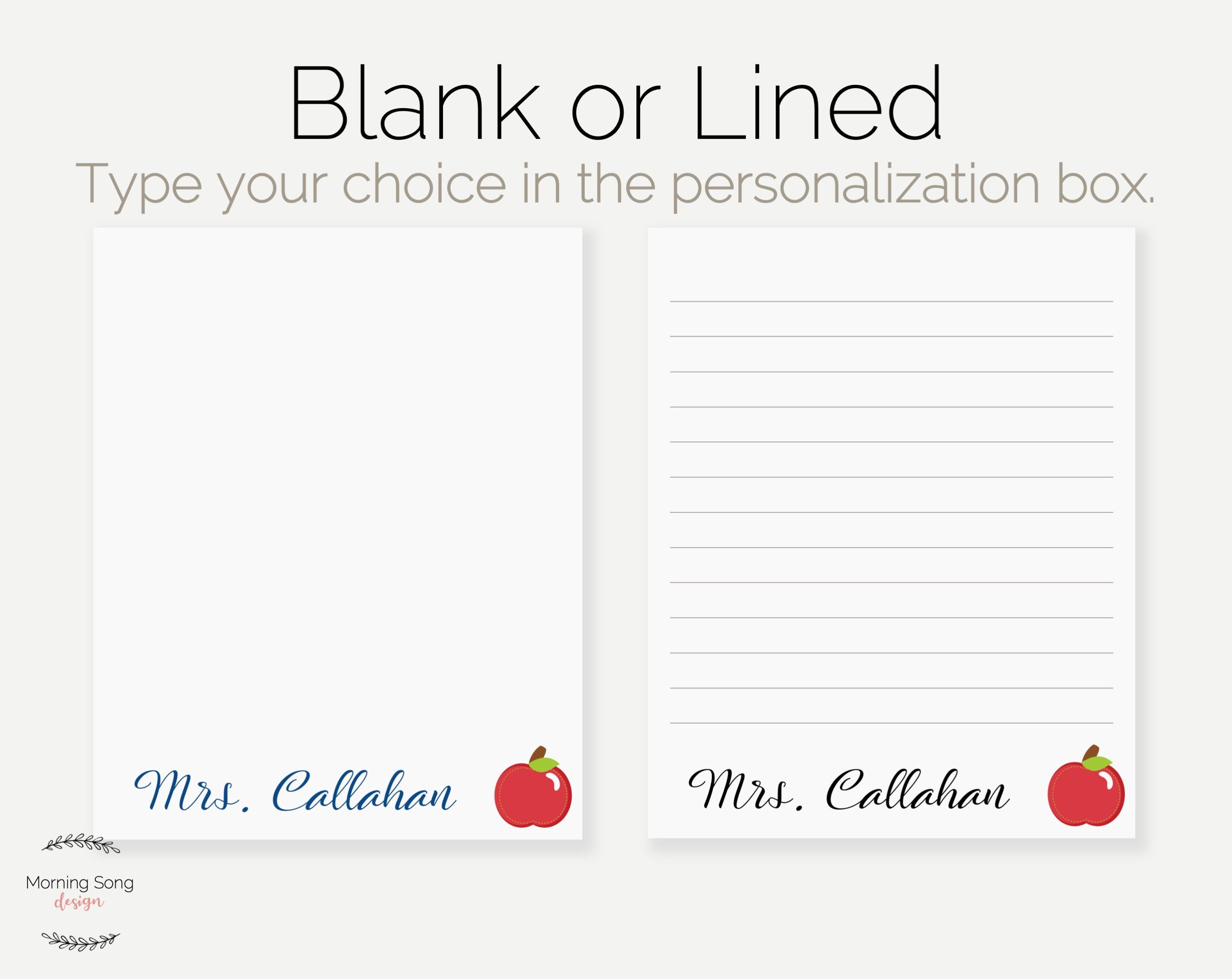 Custom Apple Teacher Notepad | Personalized Notepad Gift for Teachers ...