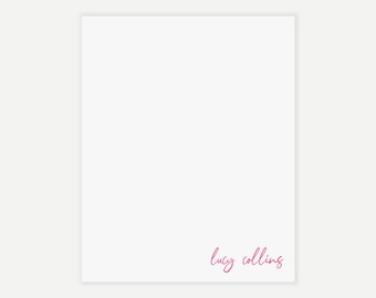 Personalized Cursive Name Notepad: Custom Script Stationery
