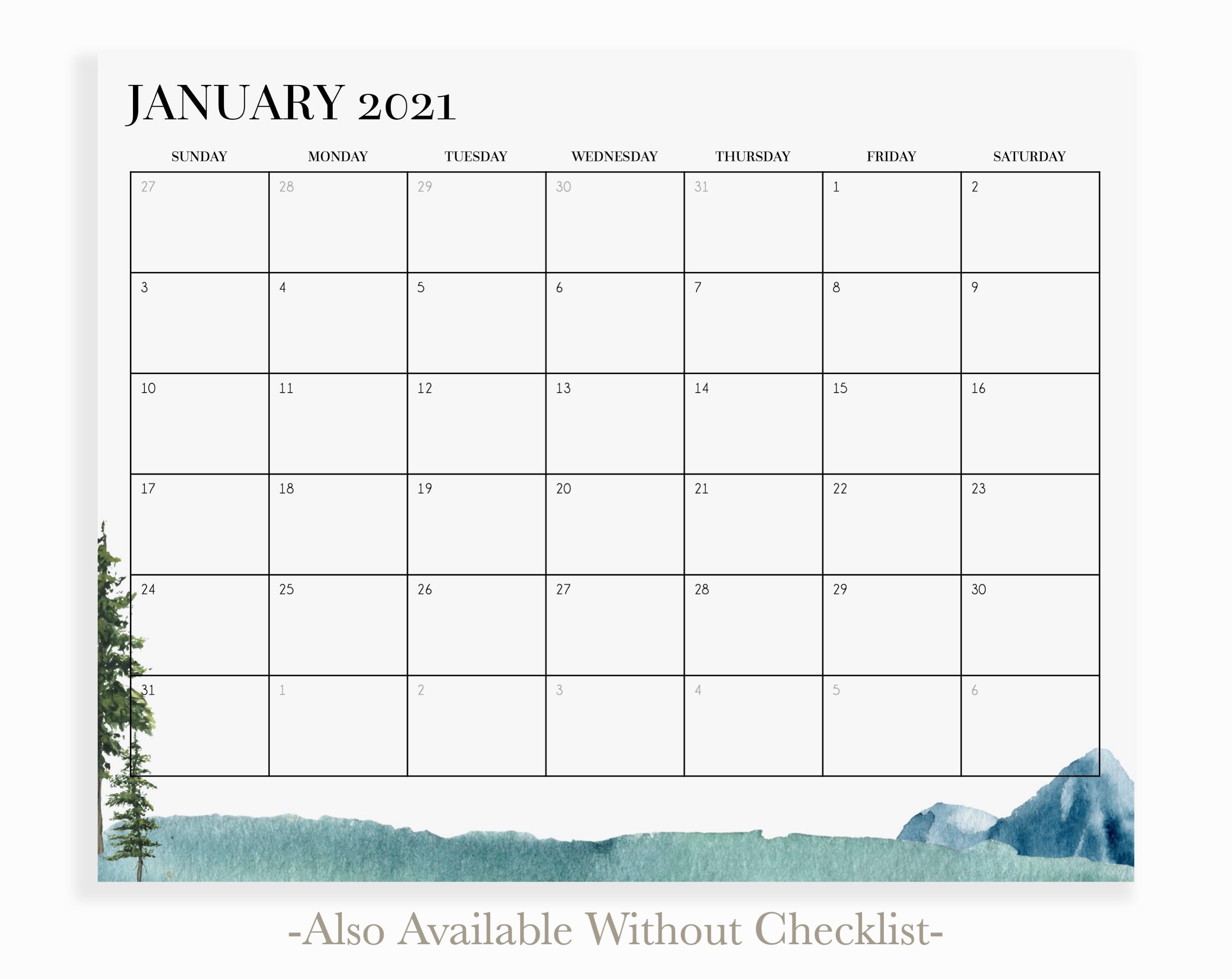 Mountain Calendar Notepad Calendar for Fridge Etsy
