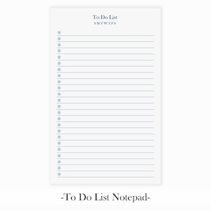 Daily To Do List Notepad | Desk Planner with Checkboxes | Weekly To Do List | Checklist Notepad | Lined Memo Pad | Blue Lined To Do List
