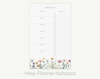 Cottage Garden Wochenplaner Notizbuch: Florales Menü & Einkaufsliste