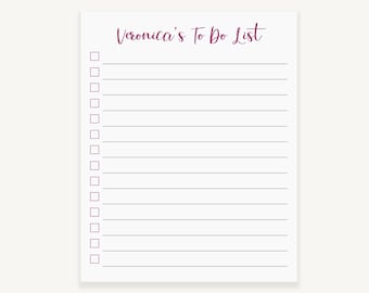 Personalized To Do List Notepad | Desk Planner with Checkboxes | Custom Productivity Desk Pad | Small Medium Large To Do List with Lines