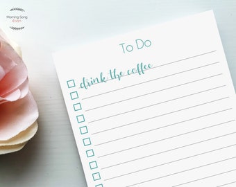 Para hacer lista bloc de notas de café / primer café / café amantes regalo / regalos para mamá / maestro regalos / divertido Bloc de notas / casilla de verificación para hacer lista Bloc de notas