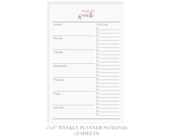 Agenda hebdomadaire liste de choses à faire | Agenda hebdomadaire 2020 | Bloc-notes pour agenda hebdomadaire | Bloc-notes de planification non daté | Agenda quotidien liste de tâches