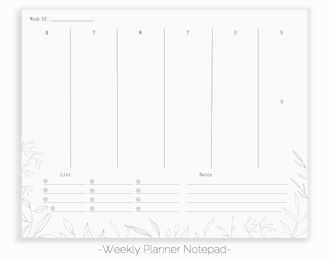 Modern Floral Weekly Planner Pad | Weekly Desktop Planner | Day ...