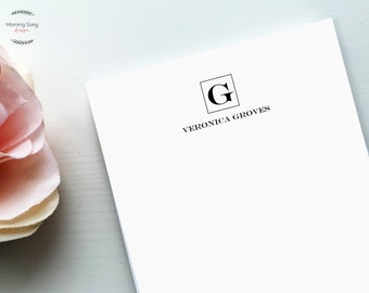 Simple Personalized Monogram Notepad | Custom Family Notepad with Name | Neutral Modern Font Personal To Do List Note Pad | Notepad for Man