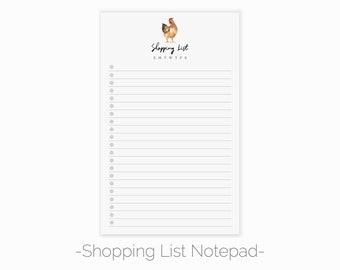 Shopping and Grocery List Notepad | Magnetic Shopping List Notepad for Fridge | Magnet Grocery List  | Chicken Notepad Shopping Checklist