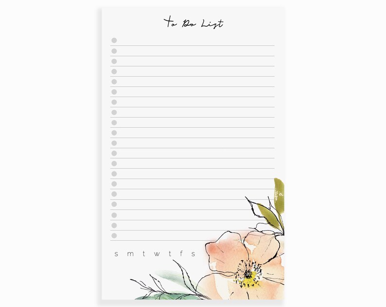 Pastel Garden To Do List Notepad | Magnetic Notepad | Daily Tasks Checklist Notepad for Fridge | Magnet Desk Pad | Weekly To Do List Notepad image 5