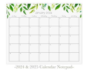 Leafy Calendar Notepad | Magnetic Calendar for Fridge | Desk Calendar 2023 | 2023 Wall Calendar | Monthly Calendar Planner | Planner 2023