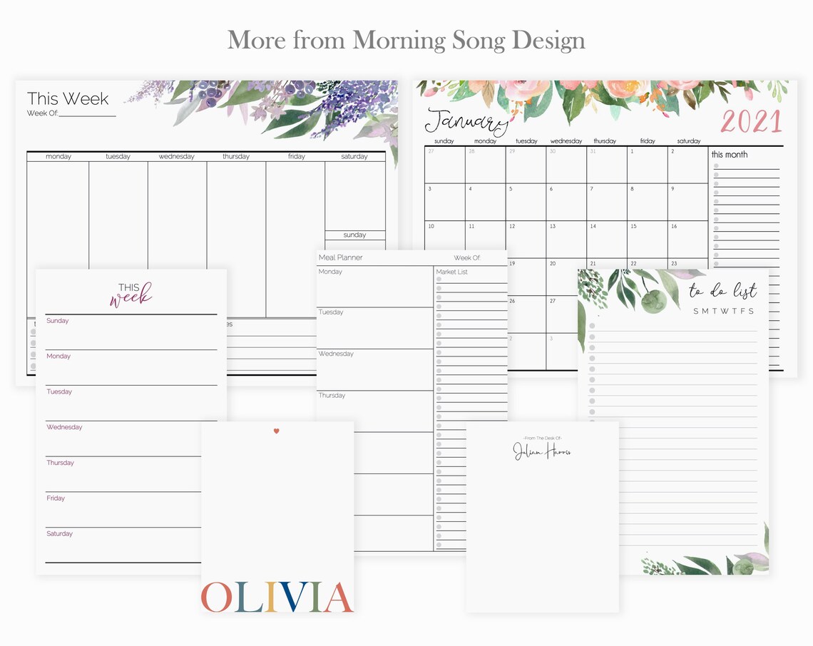 Floral Personalized Notepad With Custom Name | Pink Flower Notepad ...