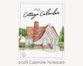 2026 Cottage Calendar Notepad, Cottage Core Calendar, Watercolor Houses Calendar, 8 x 10 Magnetic Calendar for Fridge, Desk Calendar 2026