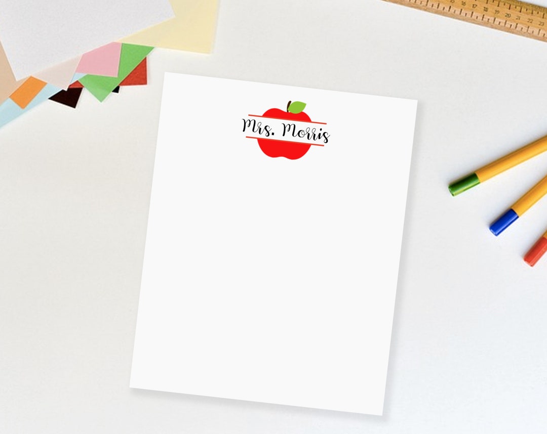 Custom Teacher Notepad Personalized With Teacher Name in Apple | Back ...