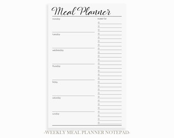 Wekelijkse maaltijdplanner, notitieblok | Magnetisch notitieblok voor menuplanner met boodschappenlijst | Bureauonderlegger voor eenvoudige maaltijdplanner met magneet | Boodschappen doen