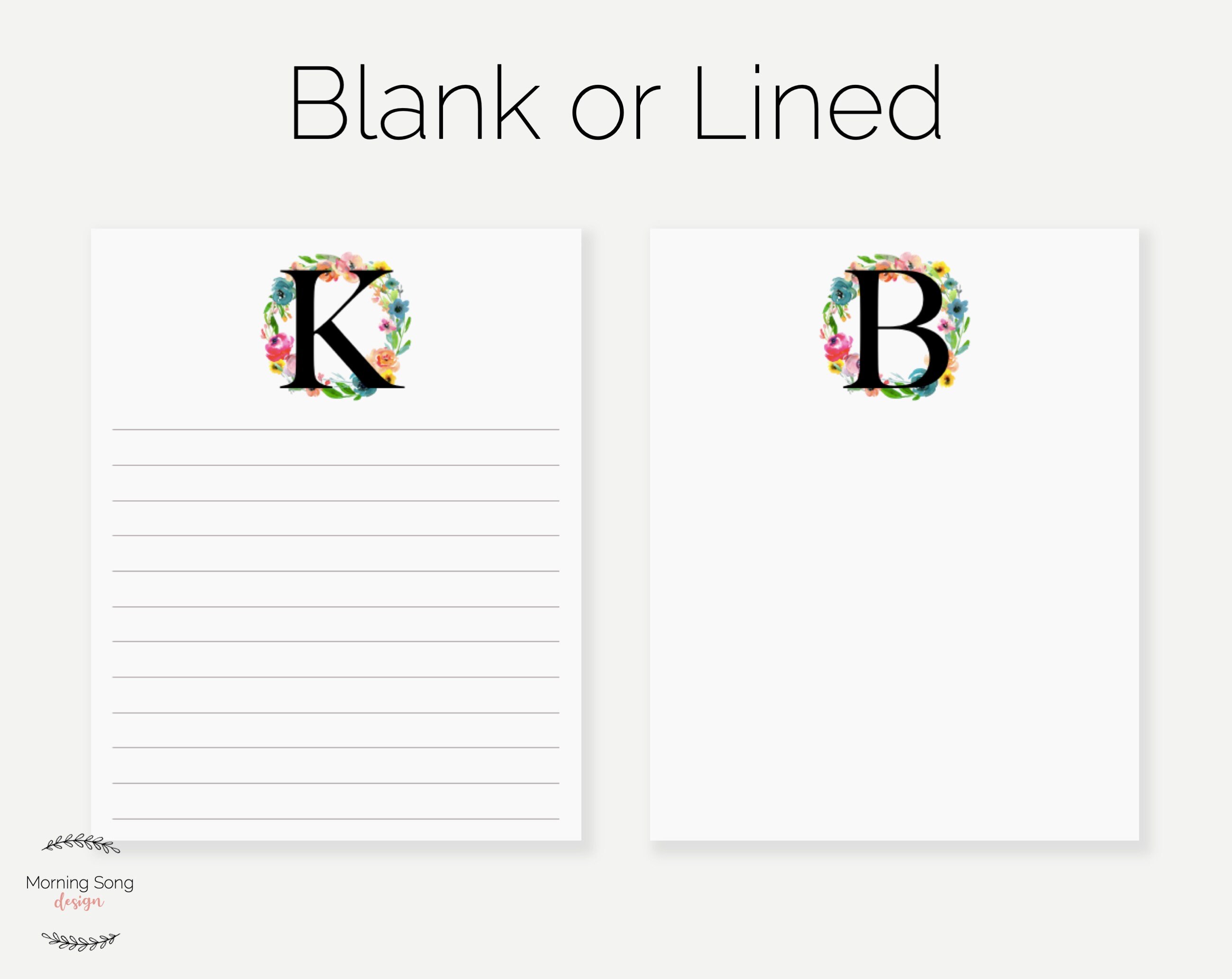 Personalized Monogram Floral Wreath Notepad | Custom Initial Notepads ...