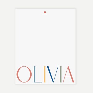 Personalized Notepad, Custom Stationery for Women and Girls, Cute Notepad Teacher Gift, Colorful Lined or Blank Writing Paper Desk Pad image 5