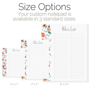 Personalized to Do List Pink Floral Notepad | Custom Planner With Check ...
