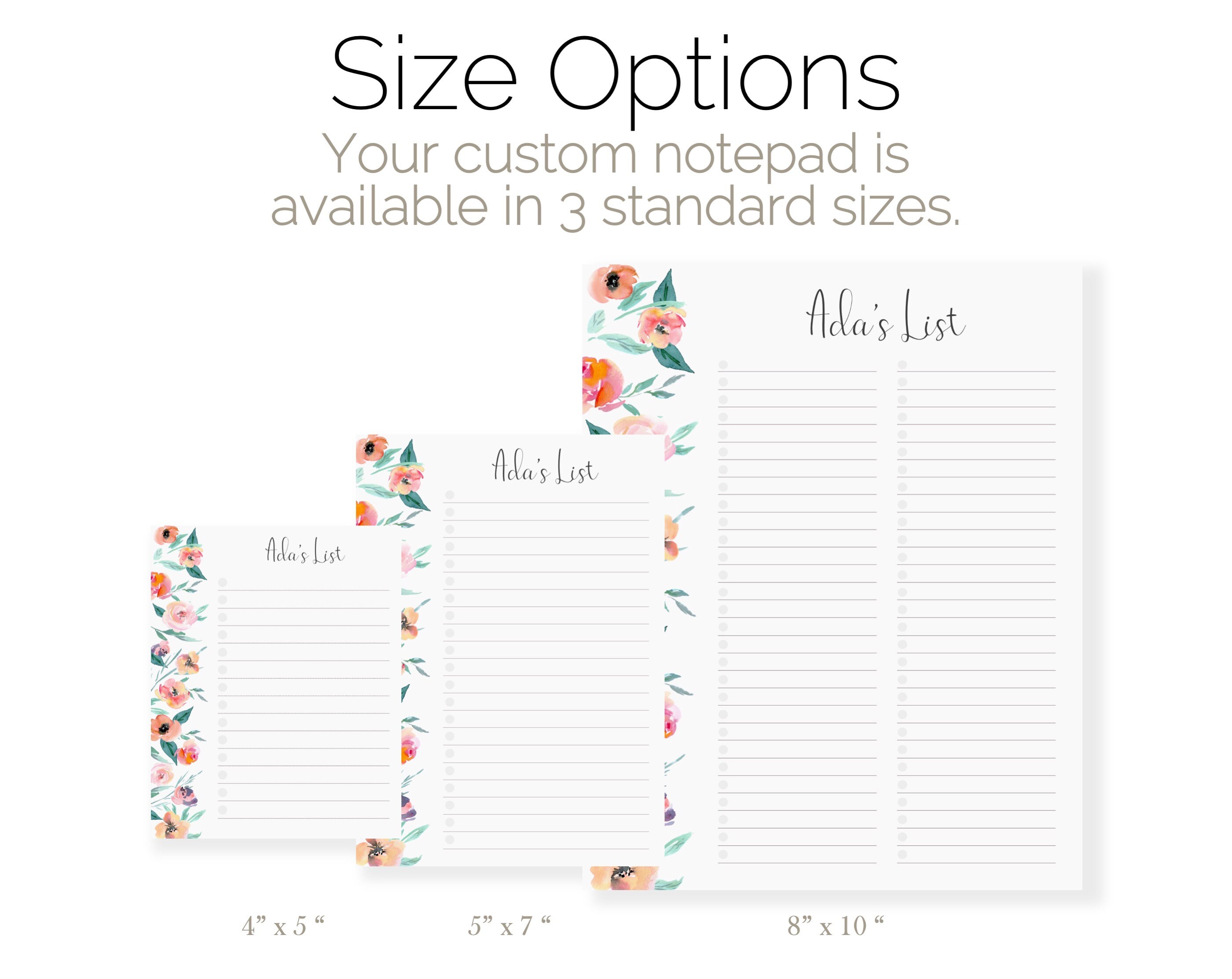 Personalized to Do List Pink Floral Notepad | Custom Planner With Check ...