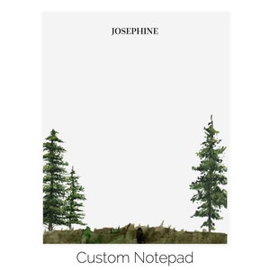 Blocco note dell'albero di pino / Blocco note personalizzato Tema natura / Blocco note personalizzato all'aperto / Regalo per gli amanti della natura Pinetrees / Blocco note foresta con nome