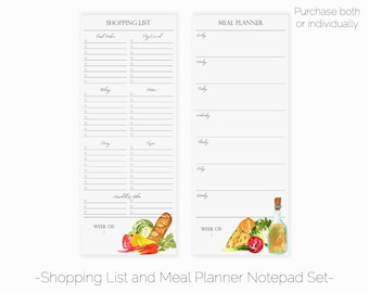 Magnetische notitieblokset voor boodschappenlijstjes en maaltijdplanner